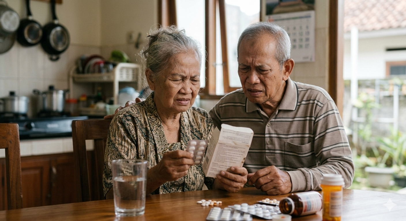 Old family members confused while taking medicine